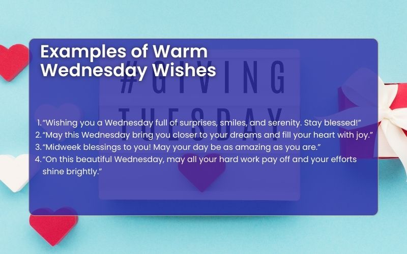 A beautifully designed card featuring warm Wednesday blessings.