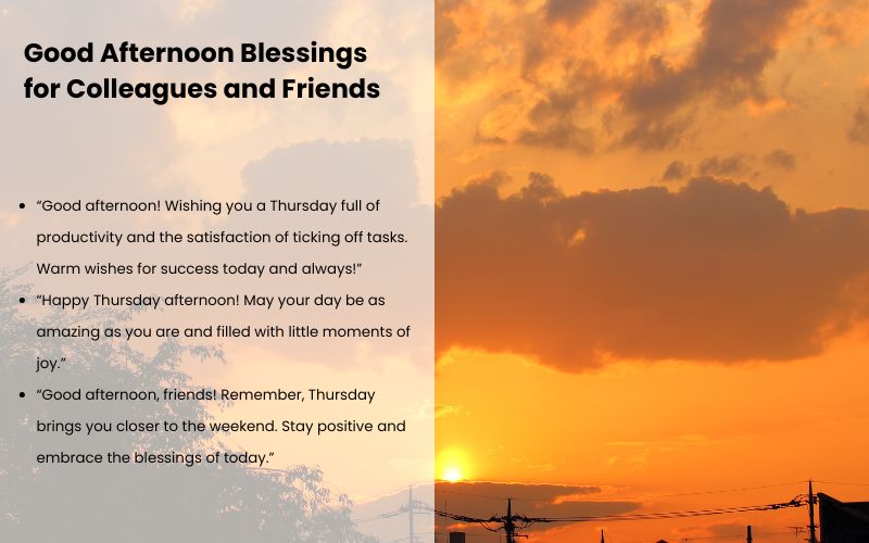 Thursday blessings and warm wishes for colleagues and friends to inspire positivity.