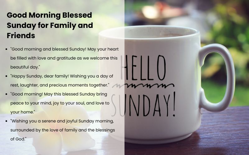 A bright Sunday morning with text "Good Morning Blessed Sunday Warm Wishes" and sunshine background.