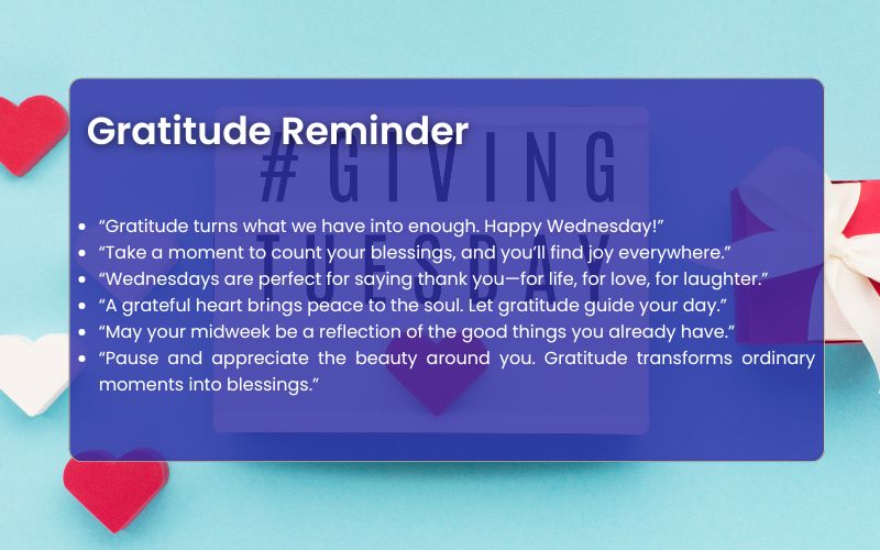 A peaceful scene of gratitude, symbolizing blessings for Wednesday.