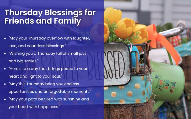 A family enjoying a cozy Thursday morning with blessings and warm wishes.